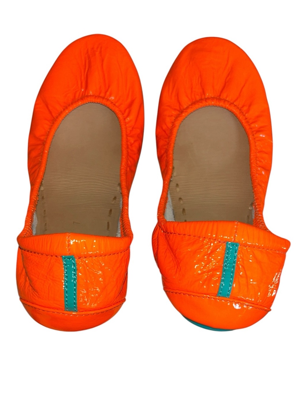 Tieks By Gavrieli Outrageous Orange Patent Leather Ballet Flats Shoes Size 7 - Picture 9 of 9